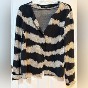 Alex Marie Black and White Knit Cardigan Sweater